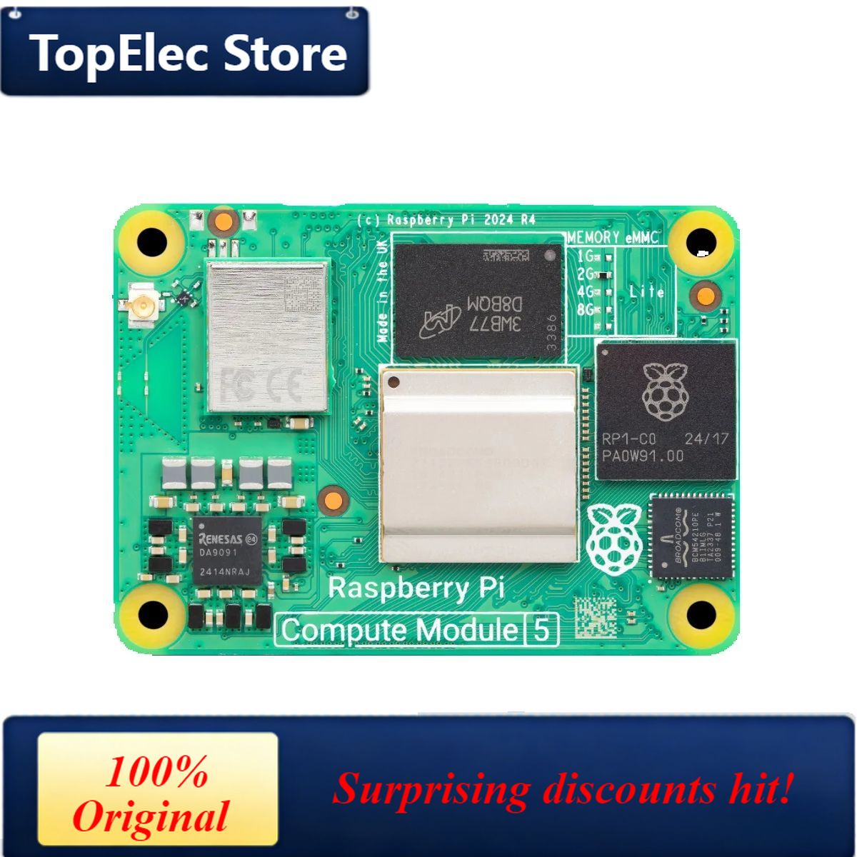 Raspberry Pi 5 8Gb Board - Плата для разработки TopElec Raspberry Pi