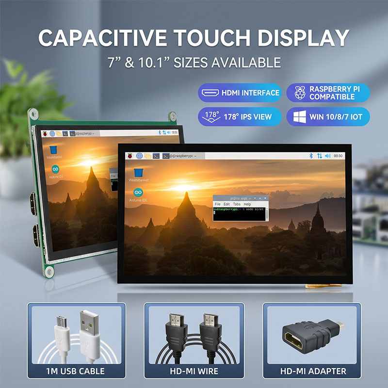 IPS HDMI сенсорный дисплей 7/1 – обзор и цена Raspberry Pi 10.1 Inch Capacitive Touch Screen Ips